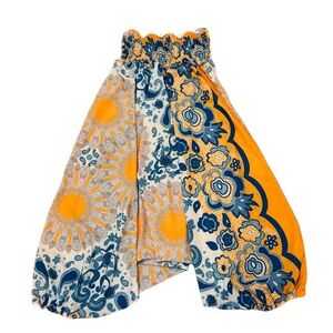 Women’s Mystic Trading Harem Skirt blue yellow white print Size OS